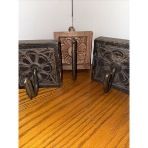 Wooden Hand Carved Floral Hanger Hook Wall‎ Hanging Hooks